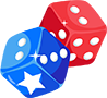 dice red blue decor